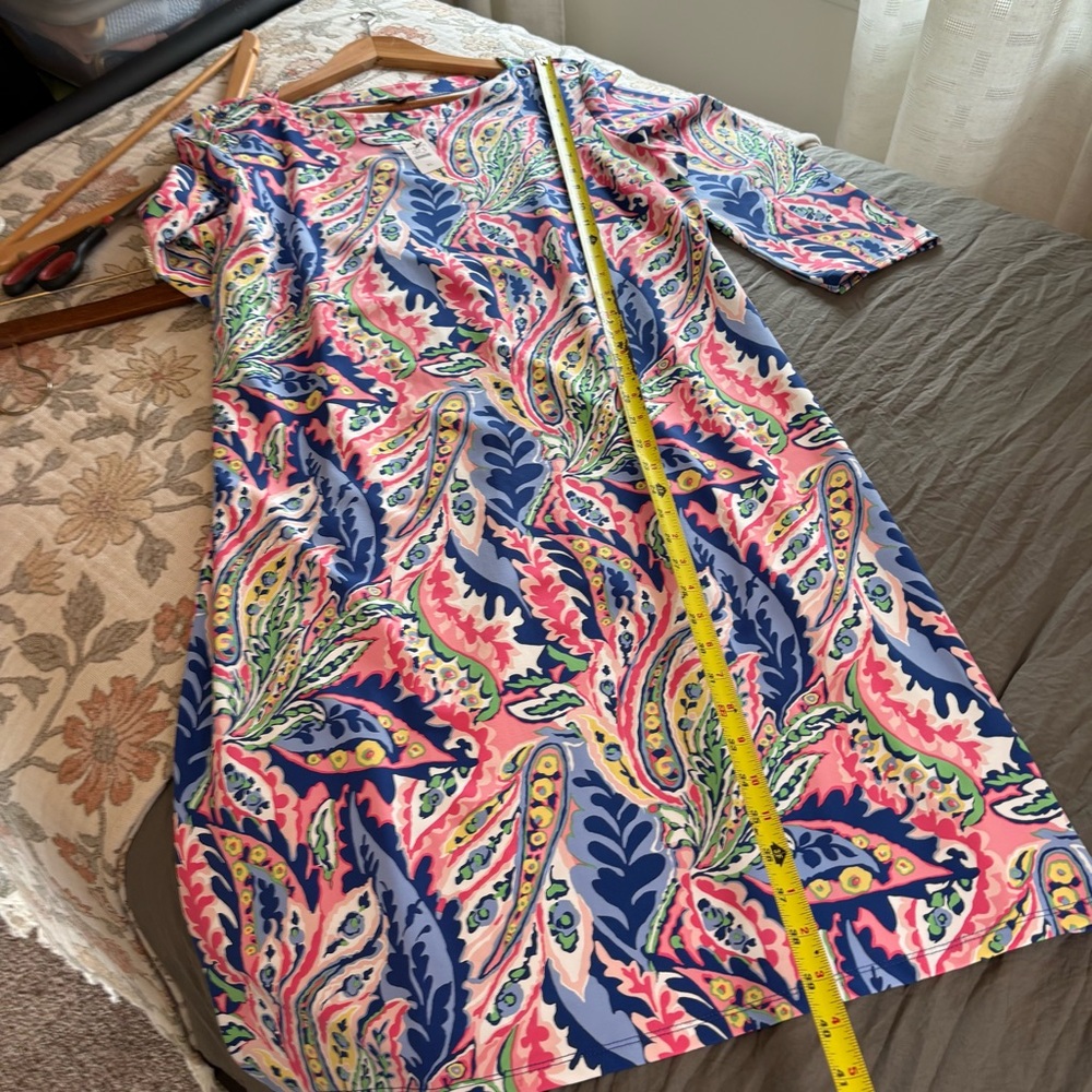 Talbots Jersey Shift Dress Botanical Paisley. Size XL. - Picture 9 of 10